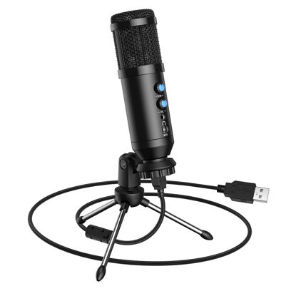 Picture of KeeKit USB Microphone, Live Mic for Computer, Mic Studio Bundle with Tripod Stand, Plug and Play Design, Mic for Gaming, Chatting, Podcast, Live Streaming, YouTube on PC, Black