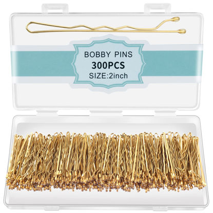 Picture of 300 Pcs Bobby Pins Blonde, Blonde Hair Pins for Women Girls and Kids, (Blonde)