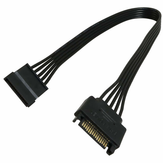 Picture of Longdex SATA Power Extension Cable 11.8Inch Black 15Pin SATA Male to Female Extender Cable Adapter for HDD Hard Drive