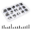 Picture of QTEATAK 300Pcs Black Laptop Notebook Computer Screw Replacement Kit Countersunk Self-Tapping Screws KA2 KA2.6 KA3