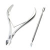 Picture of Professional Cuticle Trimmer with Cuticle Pusher Nail Cuticle Nipper Silver Stainless Steel Sharp Blades Manicure Tools with Double Spring Nail Care Pedicure Nail Tools Home Spa