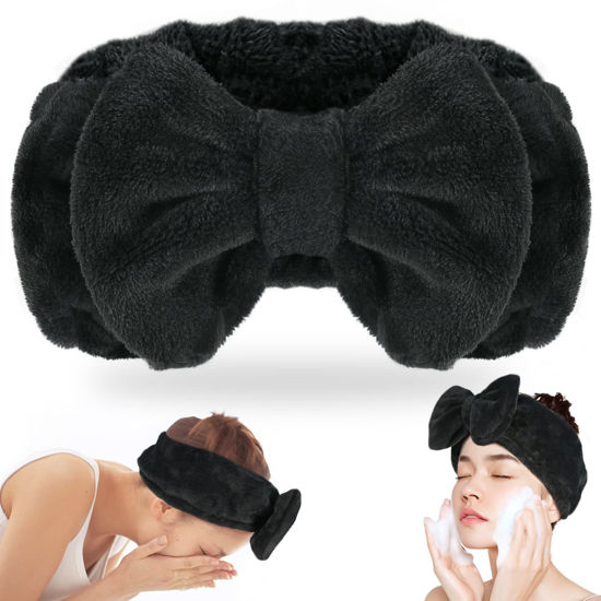 Spa Wash Face Headband Bow Facial Makeup Hair Band Soft Coral Fleece  Elastics Hair Holder for Women Skincare Hair Accessories