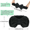 Picture of Shintop Spa Headband Soft Carol Fleece Makeup Headband with Cute Bow Elastic Headband for Washing Face Skincare Facial Mask Showers（Black）