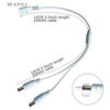 Picture of Litever Power Splitter, 2 Way, White, 1 DC5521 Female Jack to 2 DC5521 Male Plugs, 5.5mm x 2.1mm, 1:2, Y Adaptor Copper Cable, for CCTV Camera & LED Strip Lighting Power Supply Connector