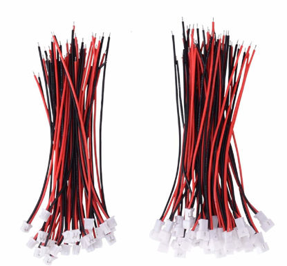 Picture of Letool 30 Pairs JST 1.25mm 2 Pin Micro Male Female Connector Plug with Red Black Wire Cable 80mm