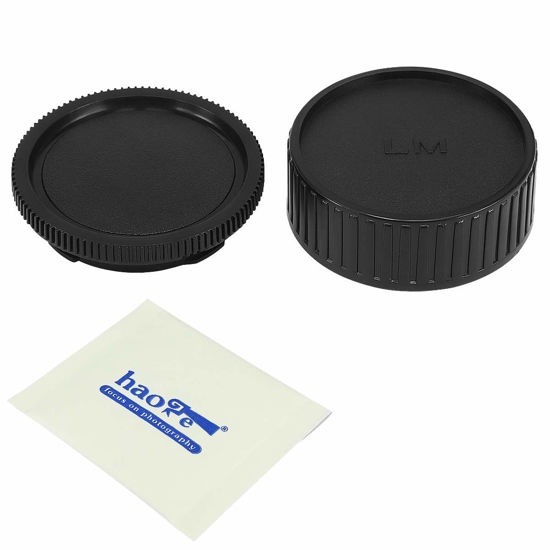 Picture of Haoge Camera Body Cap and Rear Lens Cap Cover Kit for Leica M LM Mount Camera Lens Such as M240, M240P, M262, M3, M2, M1, M4, M5, CL, M6, MP, M7, M8, M9, M9-P, M Monochrom, M-E, M, M-P, M10, M-A