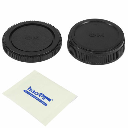 Picture of Haoge Camera Body Cap and Rear Lens Cap Cover Kit for Olympus OM Mount Camera Lens