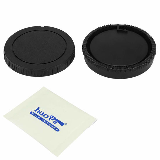 Picture of Haoge Camera Body Cap and Rear Lens Cap Cover Kit for Sony A A-Type Minolta AF Mount Camera Lens Such as A99 A99II A77 A77II A65 A68 A55 A57 A58 A33 A35 A37 A900 A850 A700 A700