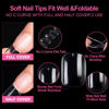 Picture of UNA GELLA Extra Short Squoval Fake Nails 216pcs Extra Short Oval Round Press on Nails Pre-shape Extra Short Oval Round Gel Nail Tips for Full Cover Acrylic Extra Short Oval Round Nails False Nails For Nail Extension Home DIY Nail Salon 12 Sizes Gell