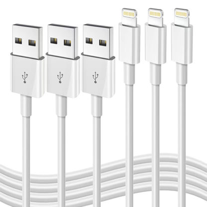 Picture of iPhone Fast Charging Cable [Apple MFi Certified] 3-Pack 3FT Lightning to USB Cable iPhone Charger Cord Compatible with iPhone 14 13 12 11 Pro Max XR XS X 8 7 6 Plus SE iPad and More 3FT