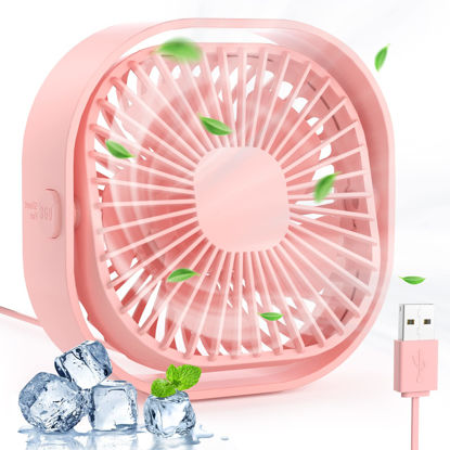 Picture of BOSONER Desk Fan Small USB Personal:Mini Desk Fan USB Powered Fan Quiet Portable Desktop Fans Little Fan for Desk Silent 3 Speeds 360° Rotatable Table Top Fans for Home Bedroom Office Travel