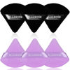 Picture of BLAAROOM 6 Pieces Powder Puff Face Makeup Velour Soft Triangle Powder Puffs - for Loose Powder Mineral Powder Body Powder Wet Dry Cosmetic Foundation Sponge Makeup Tool - Black & Purple