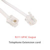 Picture of 20 Feet Long Telephone Extension Cord Phone Cable Line Wire, with Standard RJ11 Plug and 1 in-Line Couplers and 25 Cable Clip Holders-White (20 Feet)