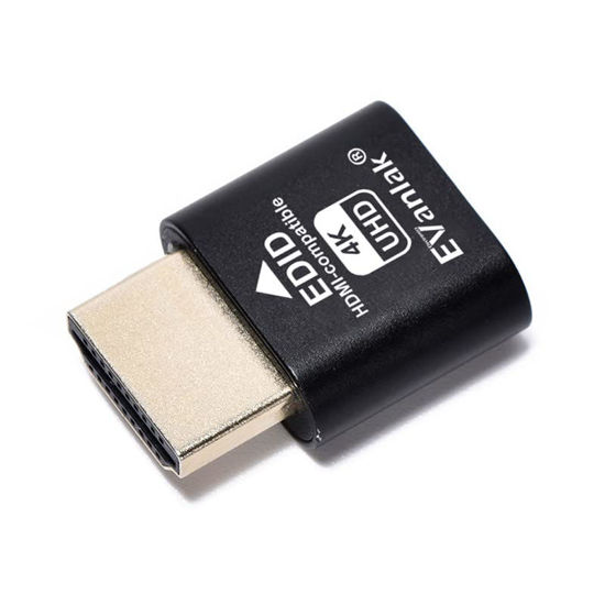 Picture of EVanlak HDMI Dummy Plug Headless Ghost Display Emulator Premium Aluminum PC（Fit Headless-3840x2160@60H New 3RD）-1Pack