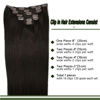 Picture of GOO GOO Dark Brown Remy Human Hair Extensions Clip in Straight 120g Thick Natural Hair Extensions 14 Inch