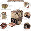 Picture of Endurax Leather Camera Backpack Bag for Photographers Waterproof DSLR Backpacks, Medium, Khaiki