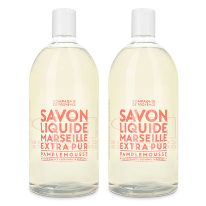 Picture of Compagnie de Provence Savon de Marseille Extra Pure Liquid Soap - Pink Grapefruit - Bulk 67.6 Fl Oz Plastic Bottle Refill