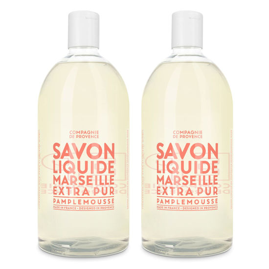 Picture of Compagnie de Provence Savon de Marseille Extra Pure Liquid Soap - Pink Grapefruit - Bulk 67.6 Fl Oz Plastic Bottle Refill