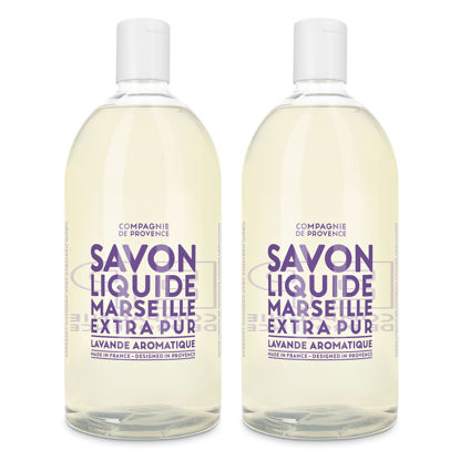 Picture of Compagnie de Provence Savon de Marseille Extra Pure Liquid Soap - Aromatic Lavender - Bulk 67.6 Fl Oz Plastic Bottle Refill