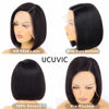 Picture of UCUVIC 12 Inch HD Lace Bob Wig Human Hair 13X4 Lace Front Wigs Human Hair Wig for Black Women Lace Frontal Bob Wigs for Women Ailwelia Straight Bob Wigs for Black Women 180% Density Pre Plucked