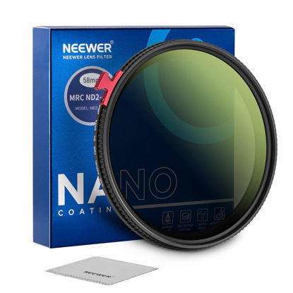 Picture of NEEWER 58mm Variable ND Filter ND2-ND400 with Putter, Adjustable Neutral Density Camera Lens Filter(0.3-2.7, 1-9 Stops), 30 Layer Nano Coated/HD Optical Glass/Water Repellent/Anti Scratch/Ultra Slim