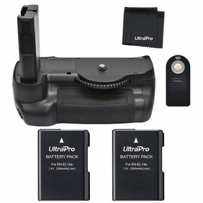 Picture of Battery Grip Bundle for Nikon D5600/ D5500 : Includes Vertical Battery Grip, 2-Pk EN-EL14a Replacement Long-Life Batteries, UltraPro Accessory Bundle