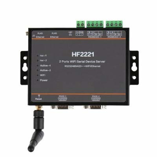 Picture of HF2221 2 Ports WiFi Serial Device Server RS232/RS422/RS485 to Ethernet/Wi-Fi Serial Server