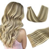 Picture of Human Hair Extensions Tape in, Light Brown Highlighted Medium Blonde 20 Inch 50g 20pcs, DOORES Tape in Hair Extensions RSkin Weft Seamless Tape in Hair Extensions