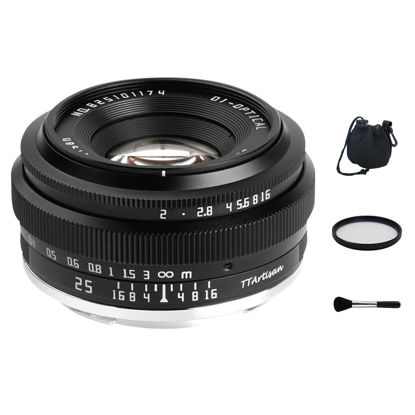 Picture of TTArtisan 25mm F2 APS-C Frame Large Aperture Manual Portrait Lens for Sony E Mount Mirrorless Camera A5500 A6000 A6300 A6400 A7C A7MIII A7MIV A7RIII A9 NEX-3 NEX-3N NEX-5 NEX-5R