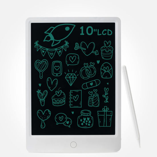 Picture of LCD Writing Tablet Doodle Board, 10inch Drawing Tablet Writing Pad, Electronic Toddler Tablet Drawing Pad, Drawing Pad for Educational Gift (White)