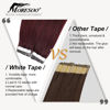 Picture of Moresoo Tape in Hair Extensions Burgundy 24 Inch Real Human Hair Tape in Extensions 20pcs Skin Weft Hair Extensions Tape in #99J Wine Red Remy Glue in Hair Extensions 50g