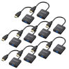 Picture of HDMI to VGA Adapter, 10 Pack Gold-Plated HDMI Converter (Male to Female) Compatible for Computer, Desktop, Laptop, PC, Monitor, Projector, HDTV, Chromebook, Raspberry Pi, Roku, Xbox and More