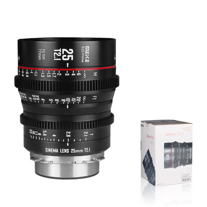 Picture of Meike 25mm T2.1 S35 Manual Focus Wide Angle Prime Cinema Lens for Canon PL-Mount EOS C700PL, EOS C700PL GS, Z CAM E2-S6 6K and Other S35 Cine Camcorder