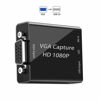 Picture of VGA Capture Card, VGA to USB Capture Device with Mic Input Support HD 720P Video for Gaming, Streaming, Teaching, Video Conference, Live Broadcasting