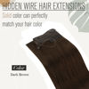 Picture of Sunny Dark Brown Hair Extensions Fish Line Human Hair Extensions Brown Invisible Wire Human Hair Extensions Real Human Hidden Wire Hair Extensions Brown Secret Wire Hair Extensions 18inch 80g