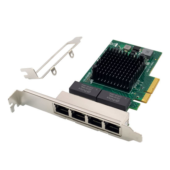 Picture of Quad-Port PCIe Gigabit Ethernet Server Adapter with NetXtreme® BCM5719 Chipset PCI Express 1000M Network LAN Card for Windows Server Linux Ubuntu VMware (BCM5719-4P)