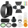 Picture of Godox AK-R1 Flash Light Accessories Kit with Godox S-R1 Flash Round Head Adapter for Godox TT685 V860II V860III V350 TT600 TT350 V850II Speedlights and Compatible with Canon Nikon Sony Fuji Flashes