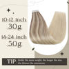 Picture of Full Shine Tape Hair Extensions 20 Inch Tape in Extensions 18 Ash Blonde Fading to 22 Light Blonde and 60 Platinum Blonde Real Human Hair Extensions Tape ins 20 Pcs Seamless Hair Extensions 50 Gram