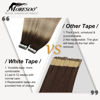 Picture of Moresoo Tape in Hair Extensions Human Hair 20 Inch Real Hair Extensions Tape in 20pcs Seamless Tape in Extensions Balayage #3/12/613 Brown to Golden Brown with Blonde Hair Extensions Tape in 50g