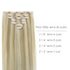 Picture of WENNALIFE Clip in Hair Extensions, 14 Inch 120g 7pcs Ash Blonde Highlighted Platinum Blonde Hair Extensions Clip in Human Hair Remy Clip in Hair Extensions Real Human Hair Double Weft