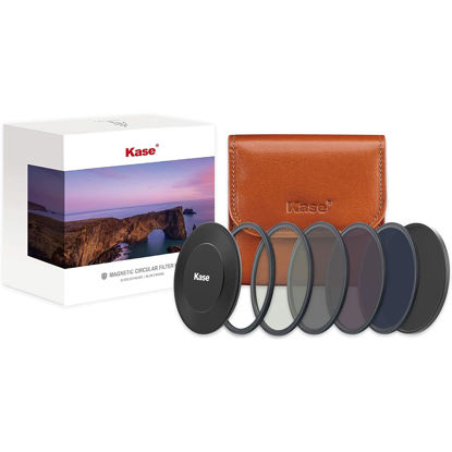 Picture of Kase Wolverine Professional Magnetic ND CPL Filters Kit 95mm Filters Kit Includes CPL+ND8 3 Stop+ND64 6 Stop+ND1000 10 Stop+Front Lens Cap+Adapter Ring+Filter Bag