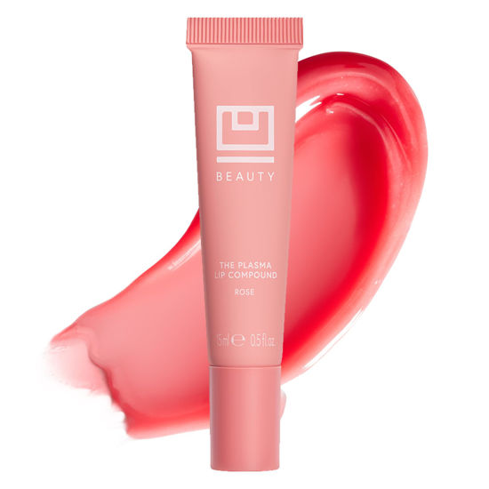 Picture of U Beauty The PLASMA Tinted Lip Compound - Sheer Pink Lip Gloss Plumping Treatment, Hyaluronic Acid & Ceramides Deeply Hydrate - Peptides & Salicylic Acid Visibly Smooth and Improve Lines, Rose - 15 mL