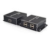 Picture of E-SDS USB Extender Over Cat5E/6 up to 196ft, USB2.0 Over Cat6 Cat5E Extender with 4 USB 2.0 Ports, Plug and Play, No Driver Needed Support All Operating System, Two Web Cameras Work Synchronously