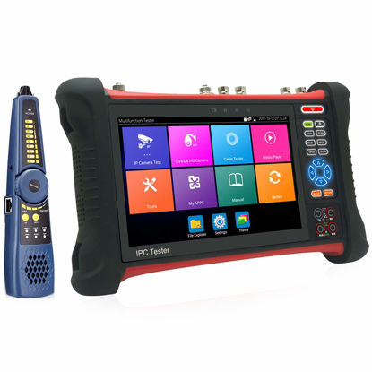 Picture of Rsrteng X7-MOVTADHS Upgraded Version 4K CCTV Camera Tester 7 inch IPS Touch Screen Monitor CCTV Tester with TVI CVI AHD SDI IP Camera Test Support DMM OPM VFL TDR POE HDMI DC24V Dual Network Port
