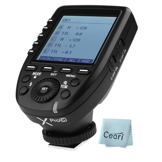 Picture of Godox Xpro-C TTL Wireless Flash Trigger Compatible for Canon EOS Cameras, Support 1/8000s HSS, 5 Dedicated Groups Buttons, Large Dot-Matrix LCD Display