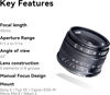 Picture of 7artisans 35mm F1.4 Mark II APS-C Manual Focus Fixed Lens Large Aperture for Sony E Mount Mirrorless Cameras A6500 A6300 A6100 A6000 A5100 A5000 A9 NEX 3 NEX 3N NEX 5 NEX 5T NEX 5R NEX 6 7