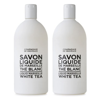 Picture of Compagnie de Provence Savon de Marseille Extra Pure Liquid Soap - White Tea - Bulk 67.6 Fl Oz Plastic Bottle Refill