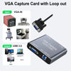 Picture of VGA Capture Card, VGA to USB Capture Device with VGA Loopout, Mic Input Support HD 720P Video for Gaming, Streaming, Teaching, Video Conference, Live Broadcasting