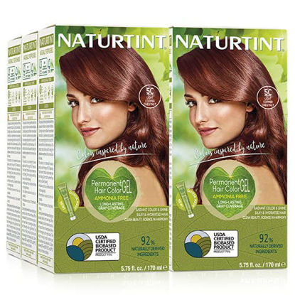 Picture of Naturtint Permanent Hair Color 5C Light Copper Chestnut (Pack of 6), Ammonia Free, Vegan, Cruelty Free, up to 100% Gray Coverage, Long Lasting Results