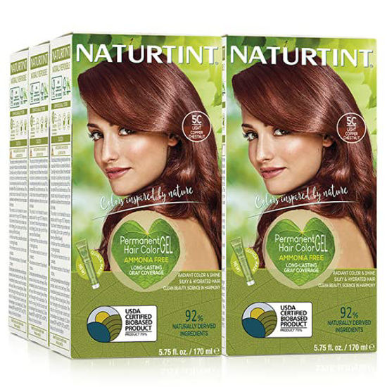 Picture of Naturtint Permanent Hair Color 5C Light Copper Chestnut (Pack of 6), Ammonia Free, Vegan, Cruelty Free, up to 100% Gray Coverage, Long Lasting Results